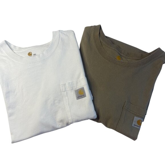 Carhartt Lot of 2 Mens Original Fit Heavyweight Short-Sleeve T-Shirt 3XL Cotton - Picture 1 of 12